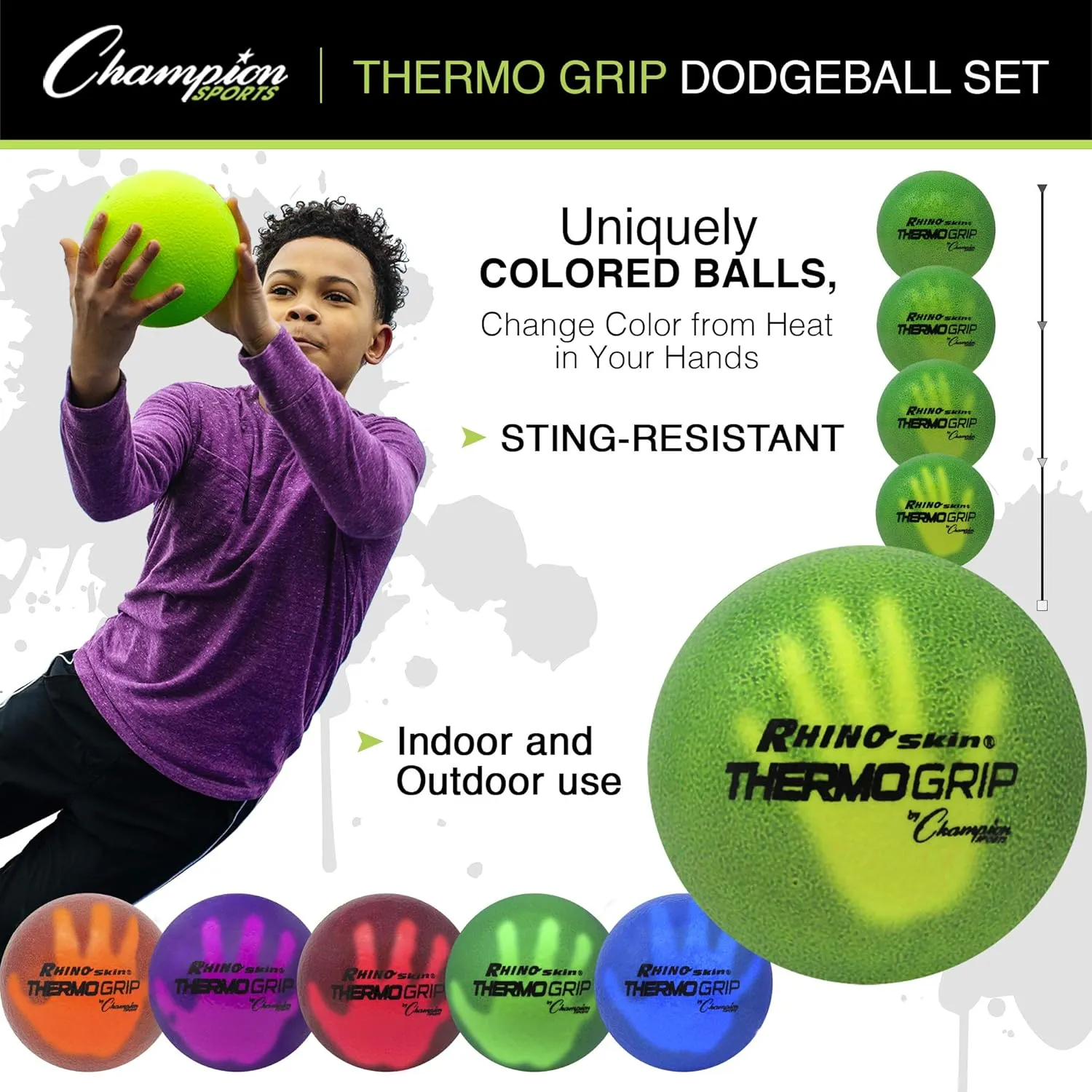 Champion Sports Rhino Skin Luminous Dodgeball Set