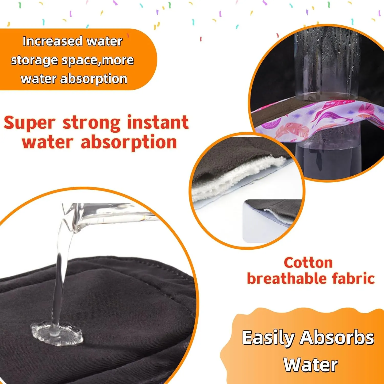 Charcoal Bamboo Mama Cloth,Reusable Sanitary Pads,Reusable Waterproof Bamboo Charcoal Sanitary Napkin Set,7pcs/Set,Pack of 6 1 Storage Bag,Suitable for Menstrual Period,Incontinence