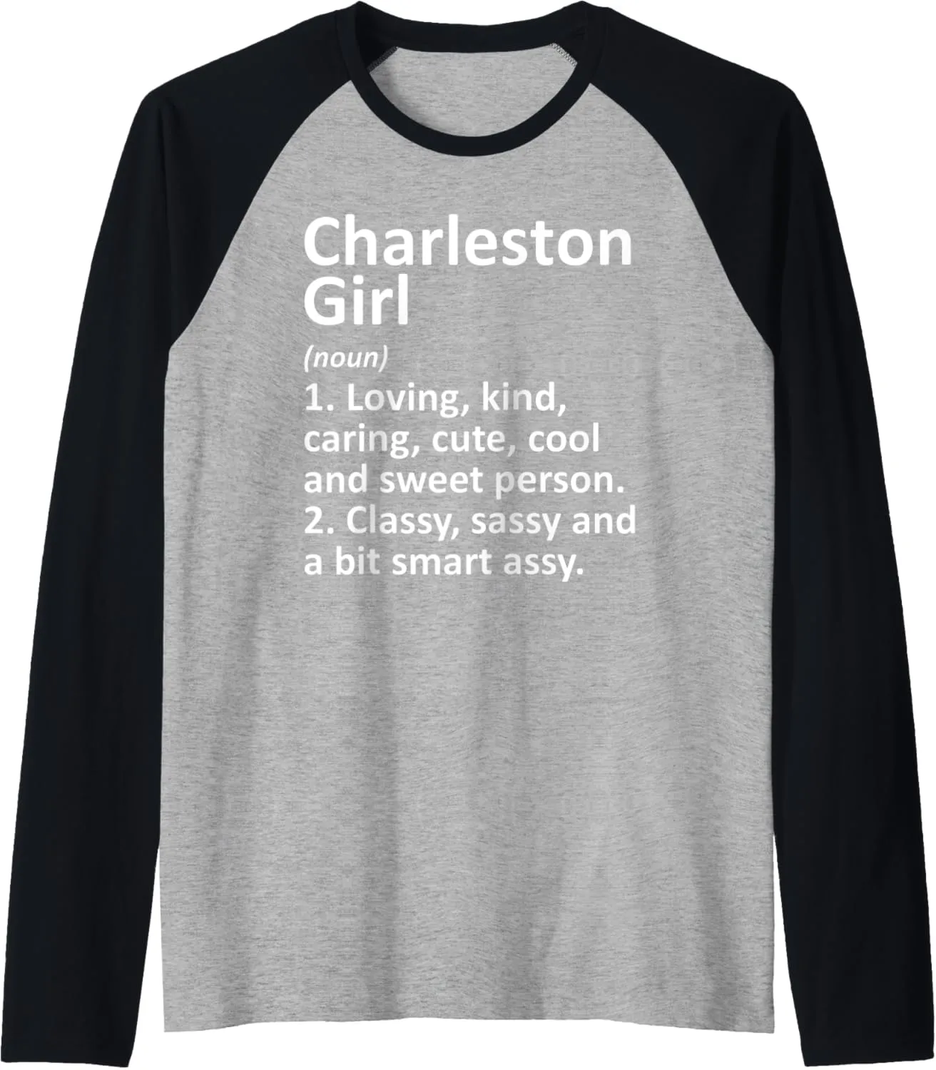 CHARLESTON GIRL SC SOUTH CAROLINA Funny City Home Roots Gift Raglan Baseball Tee