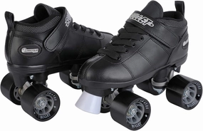 CHICAGO Bullet Speed Roller Skate for Men, 62mm Urethane Wheels, ABEC-1 Bearings, Lace-Up Vinyl Boot, Black – Indoor/Outdoor Racing Skates