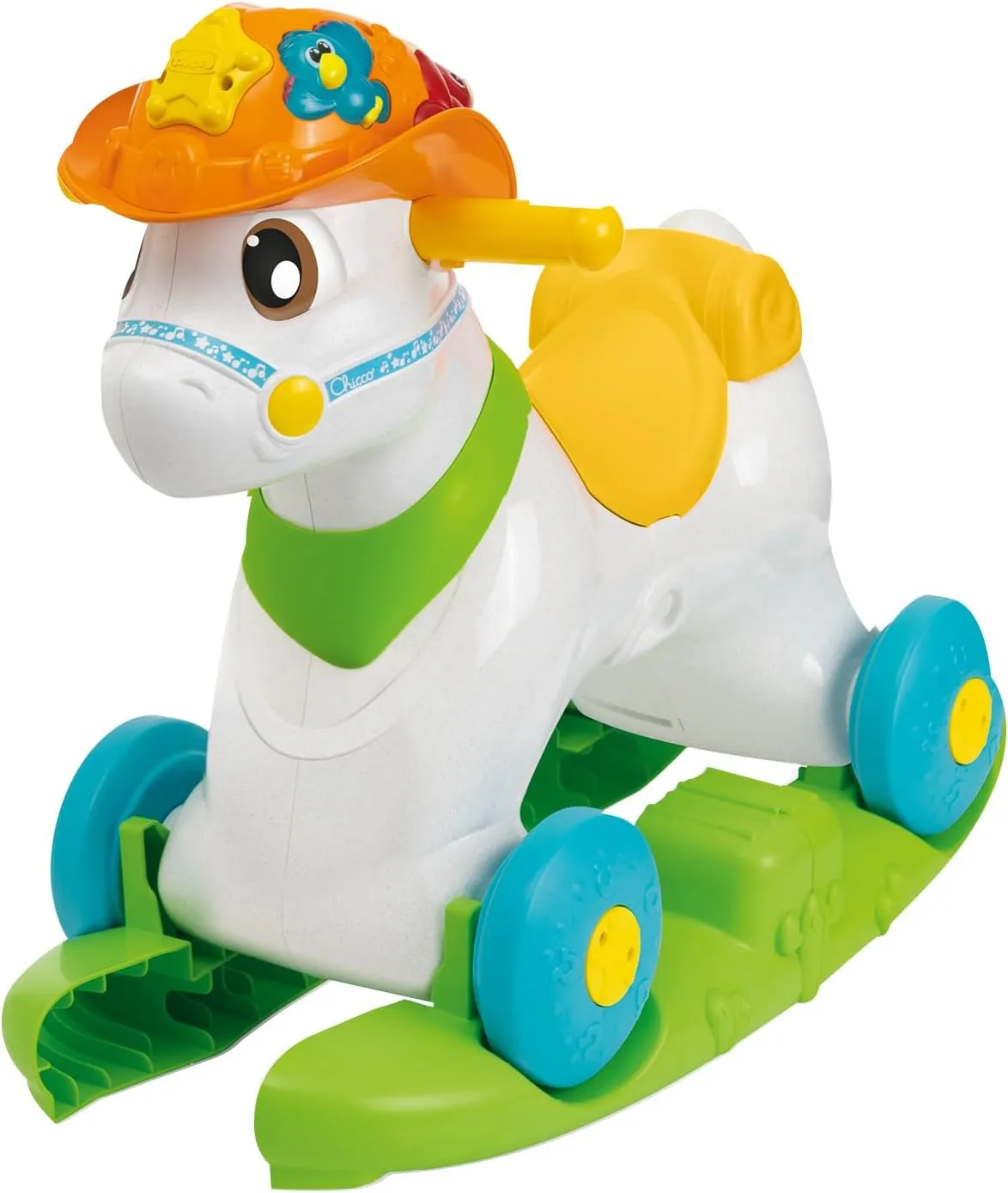 Chicco Baby Rodeo, Rocking Horse for Children, Bilingual Activity Centre, 3 Interactive Buttons, Removable Rocking Rocking Pads, Made in Italy Recycled Plastic, Toys for Children 1-3 Years