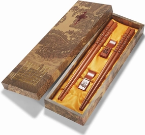 Chopstick Reusable Chinese FU/Fortune Chopsticks with Holder and Carrying Bag Chinese Traditional Stylish Gift Set（2 Pairs）