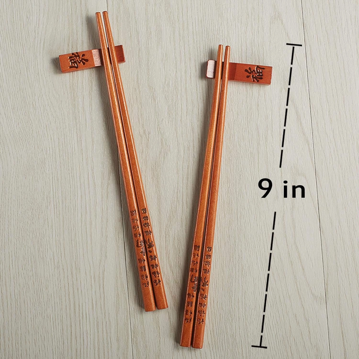 Chopstick Reusable Chinese FU/Fortune Chopsticks with Holder and Carrying Bag Chinese Traditional Stylish Gift Set（2 Pairs）