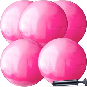 Chumia 18 Inch Fun Bouncy Balls 5 Pcs Rubber Inflatable Beach Ball Bouncing Sensory Playballs with Hand Air Pump for Park Backyard Beach Indoor Outdoor Party Favors