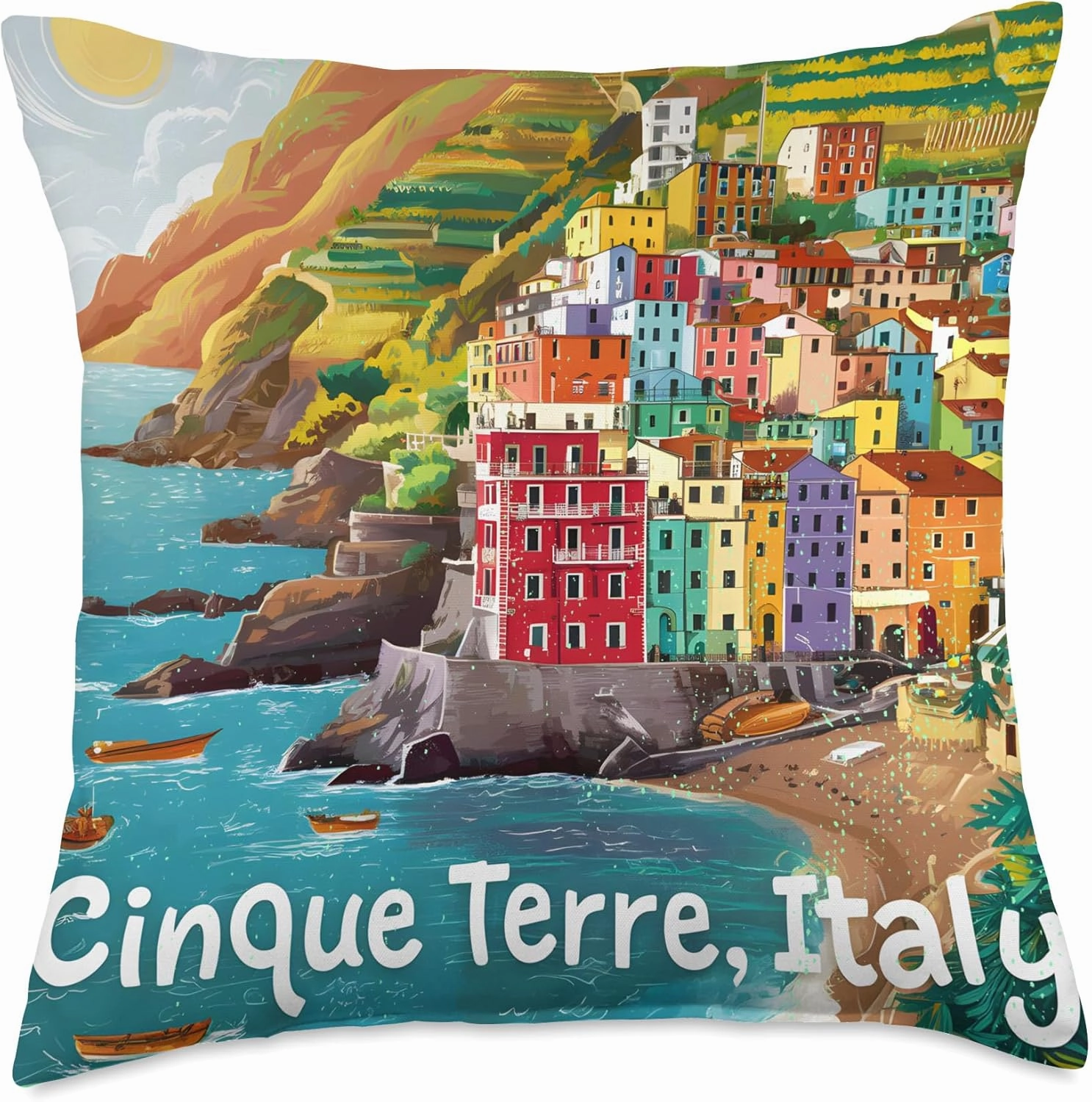 Cinque Terre Italy Throw Pillow