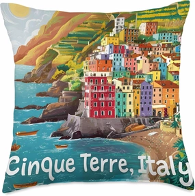 Cinque Terre Italy Throw Pillow