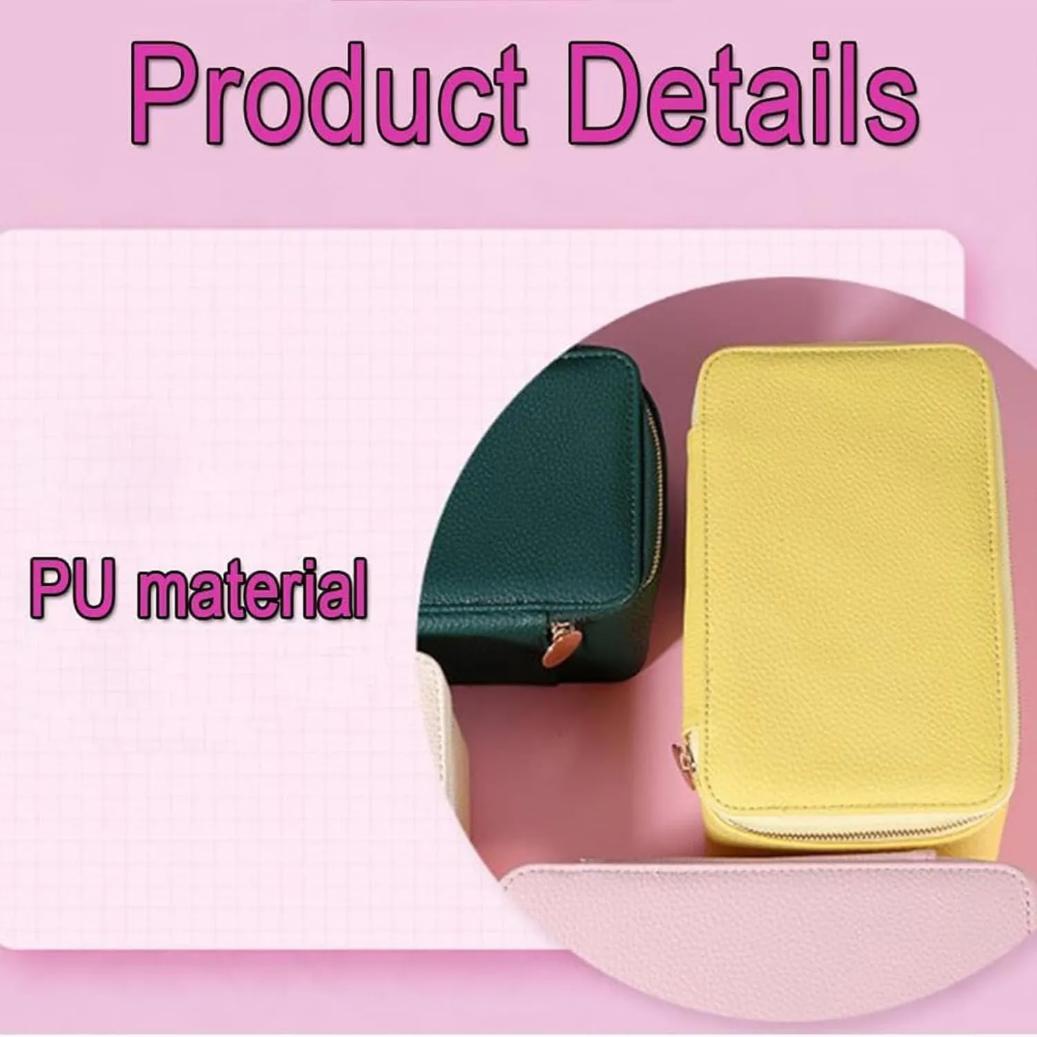 Circulate Jewelry Box with Pouches, Circulatne Jewelry Box, Portable PU Leather Travel Jewelry Boxes with Small Pouches, Rings, Earrings, Necklaces Keeper with 12 Velvet Pouches