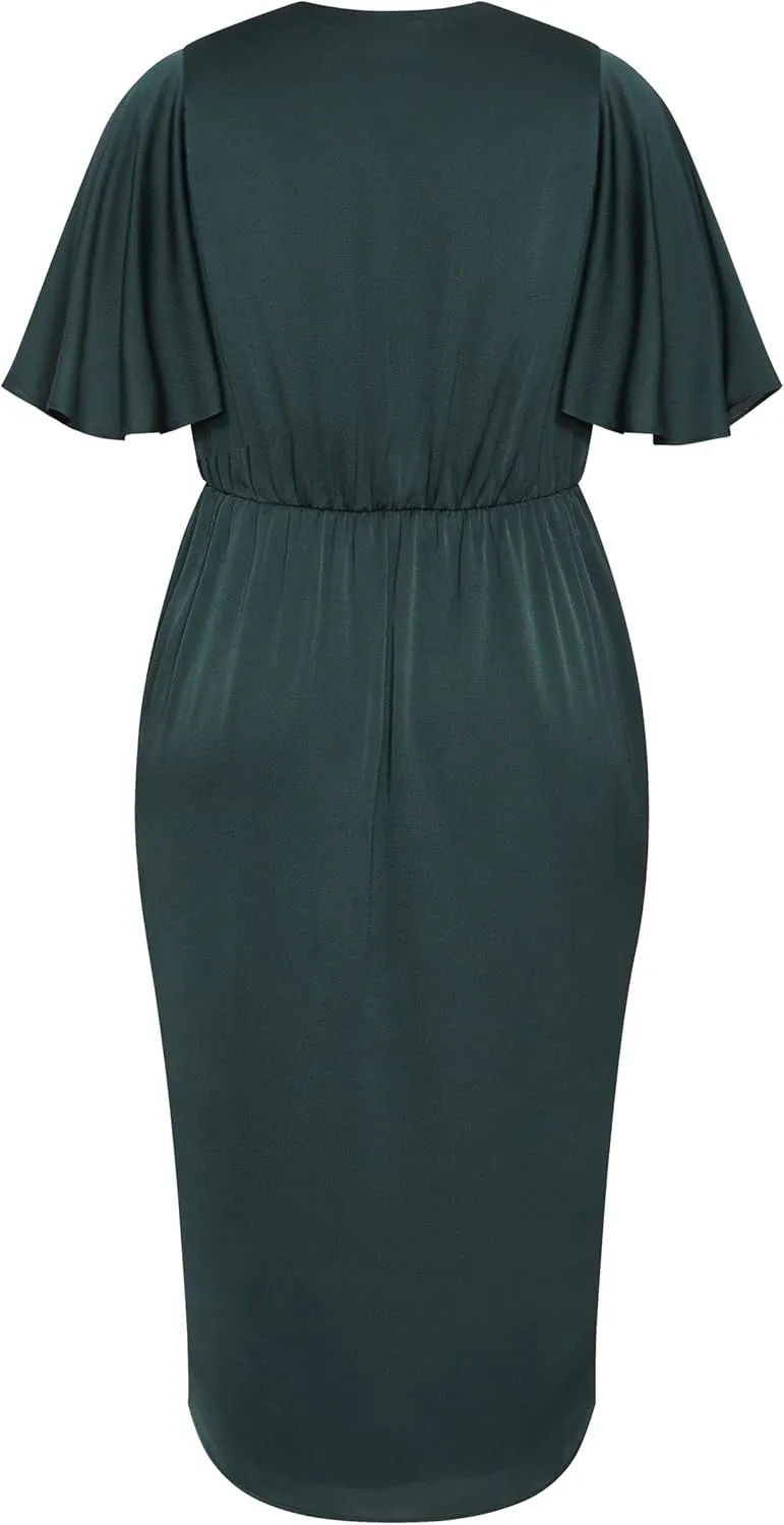 City Chic Women's Plus Size Soft Ruffle Dress
