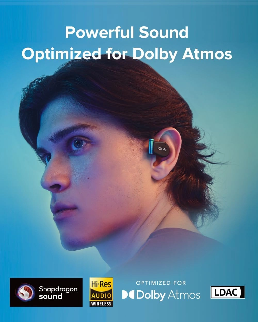 Cleer ARC 3 Gaming Earbuds - True Wireless Open Ear Headphones,Ultra-Low Latency,Snapdragon & Dolby Sound, Bluetooth 5.4, USB-C Dongle,50Hr Battery, Compatible to PS4, PS5, PC, Quest, Switch, Black