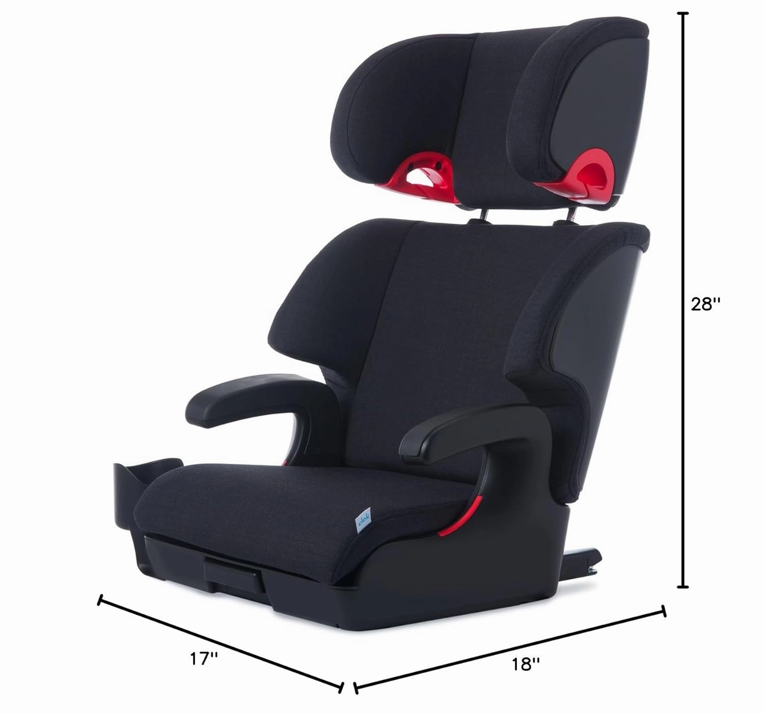 Clek Oobr High Back Booster Seat with Adjustable Headrest, Reclining Design, Latch System, and Retardant-Free Fabric (Mammoth)