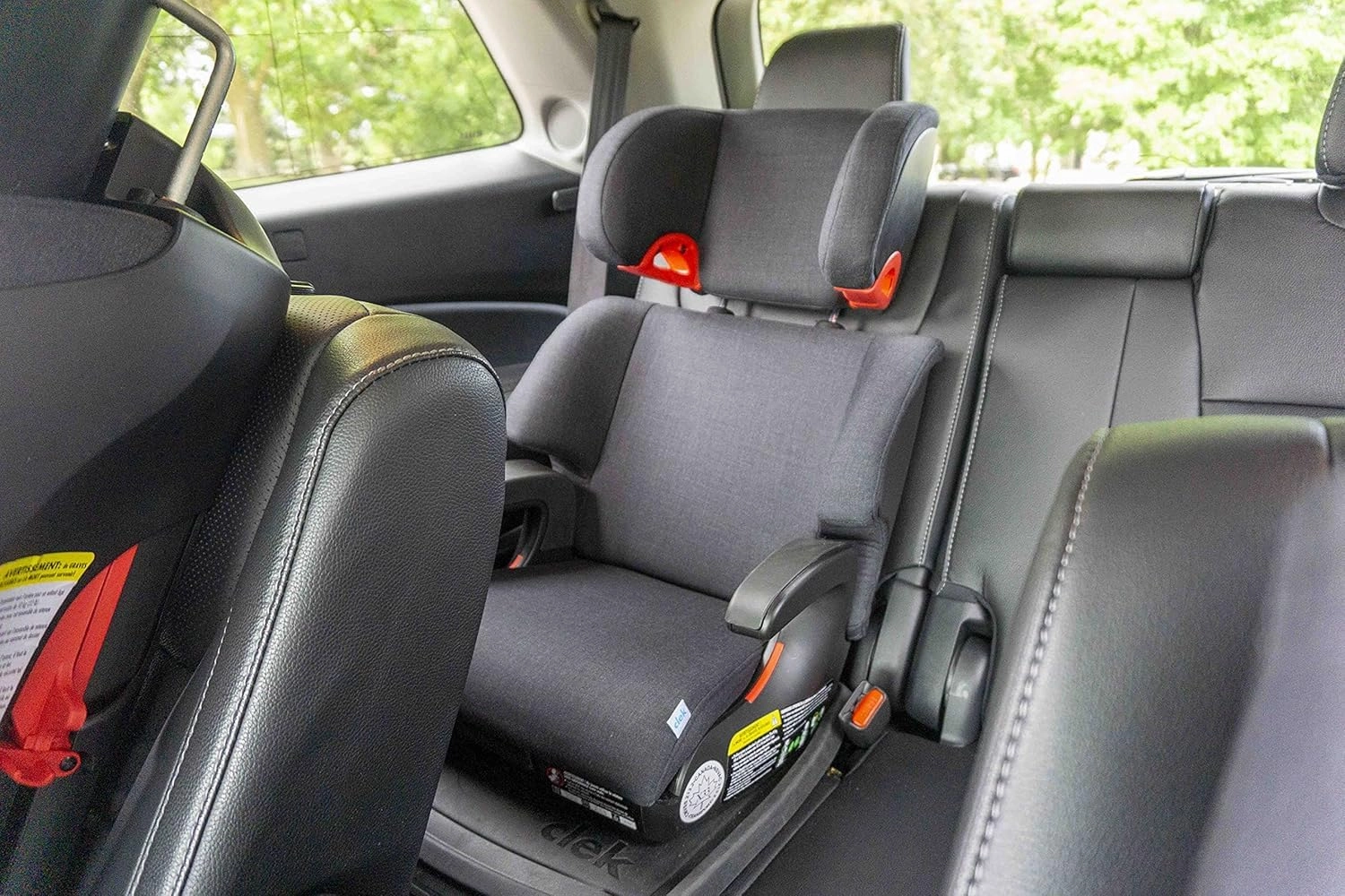 Clek Oobr High Back Booster Seat with Adjustable Headrest, Reclining Design, Latch System, and Retardant-Free Fabric (Mammoth)