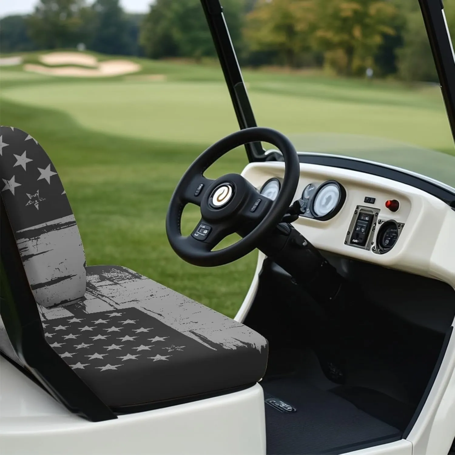 CLOHOMIN 2pcs Golf Cart Seat Bottom Cushion Back Rest Cover for Club Car Sports Golf Travel Sports Golf Cart Seat Cover