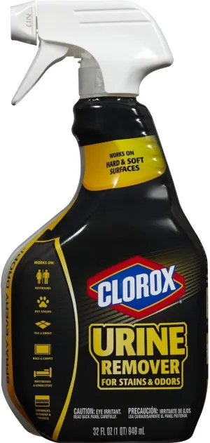 Clorox Urine Remover for Stains & Odors, Spray Bottle, 32 Oz, Pack of Two