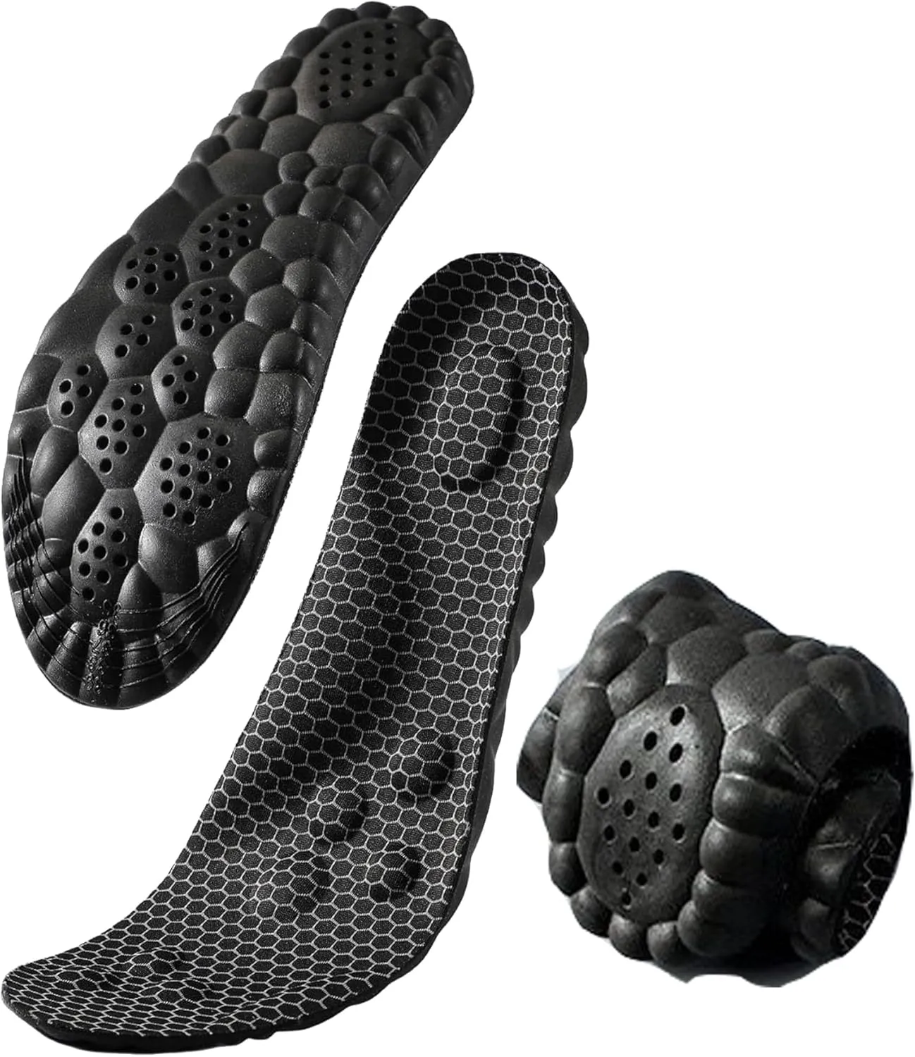 Cloud Step Insoles, 4D Cloud Technology Insole - Super Soft Comfort Insoles, Soft Foot Protection Cloud Feeling Insole, U-Shape Memory Foam Insoles (Black-A, Men 11.5-12.5/Women 13-14)