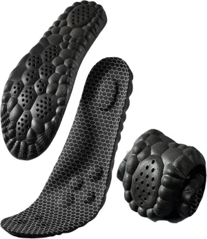 Cloud Step Insoles, 4D Cloud Technology Insole - Super Soft Comfort Insoles, Soft Foot Protection Cloud Feeling Insole, U-Shape Memory Foam Insoles (Black-A, Men 11.5-12.5/Women 13-14)
