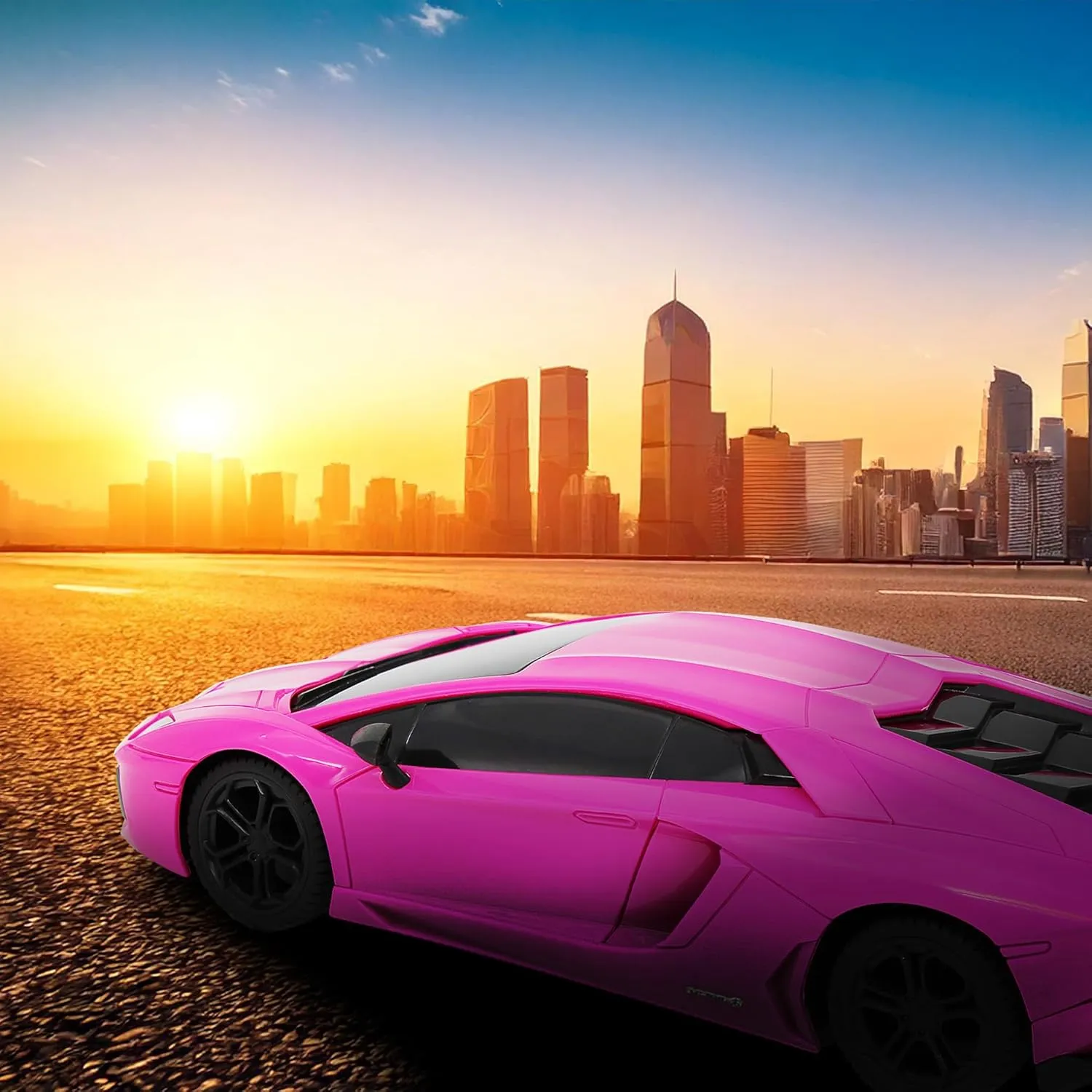 CMJ RC Cars Lamborghini LP700-4 Remote Control RC Car Officially Licensed 1:24 Scale Working Lights 2.4Ghz. Great Kids Play Toy Auto (Pink)