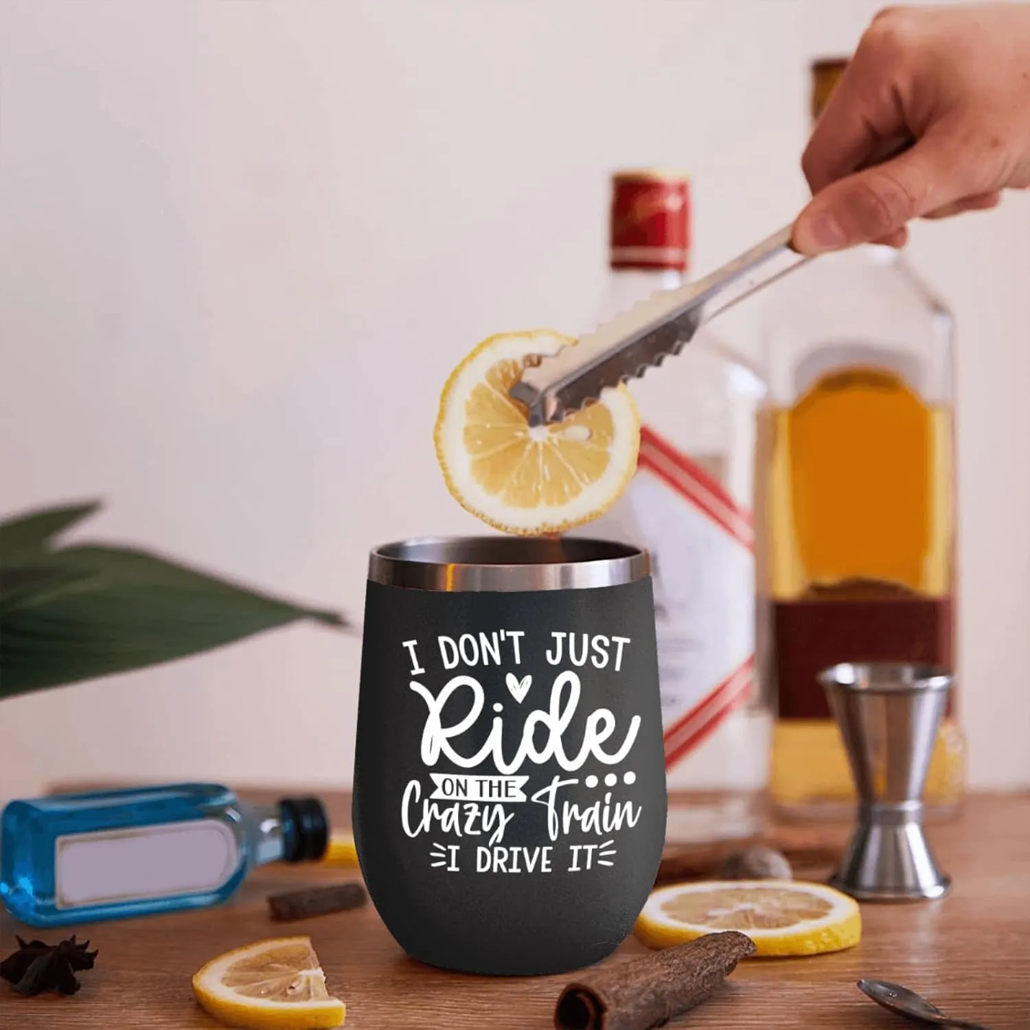 Coffee Tumbler Personalized Tumbler I Don't Just Ride On The Crazy Train I Drive It Tumbler Insulated for Hot and Cold Stainless Tumbler with Lids and Straws for Grandma for Home