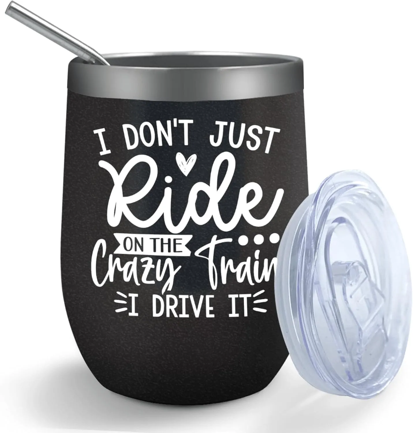 Coffee Tumbler Personalized Tumbler I Don't Just Ride On The Crazy Train I Drive It Tumbler Insulated for Hot and Cold Stainless Tumbler with Lids and Straws for Grandma for Home