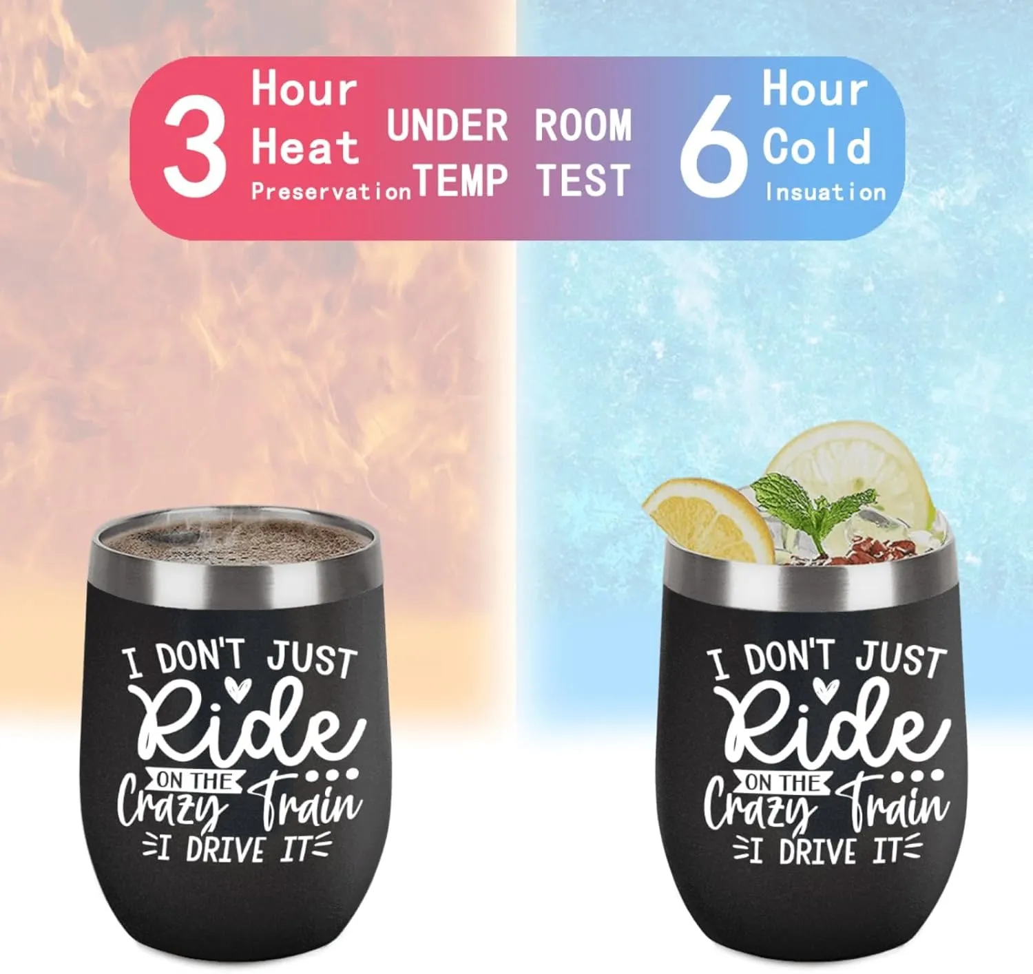 Coffee Tumbler Personalized Tumbler I Don't Just Ride On The Crazy Train I Drive It Tumbler Insulated for Hot and Cold Stainless Tumbler with Lids and Straws for Grandma for Home