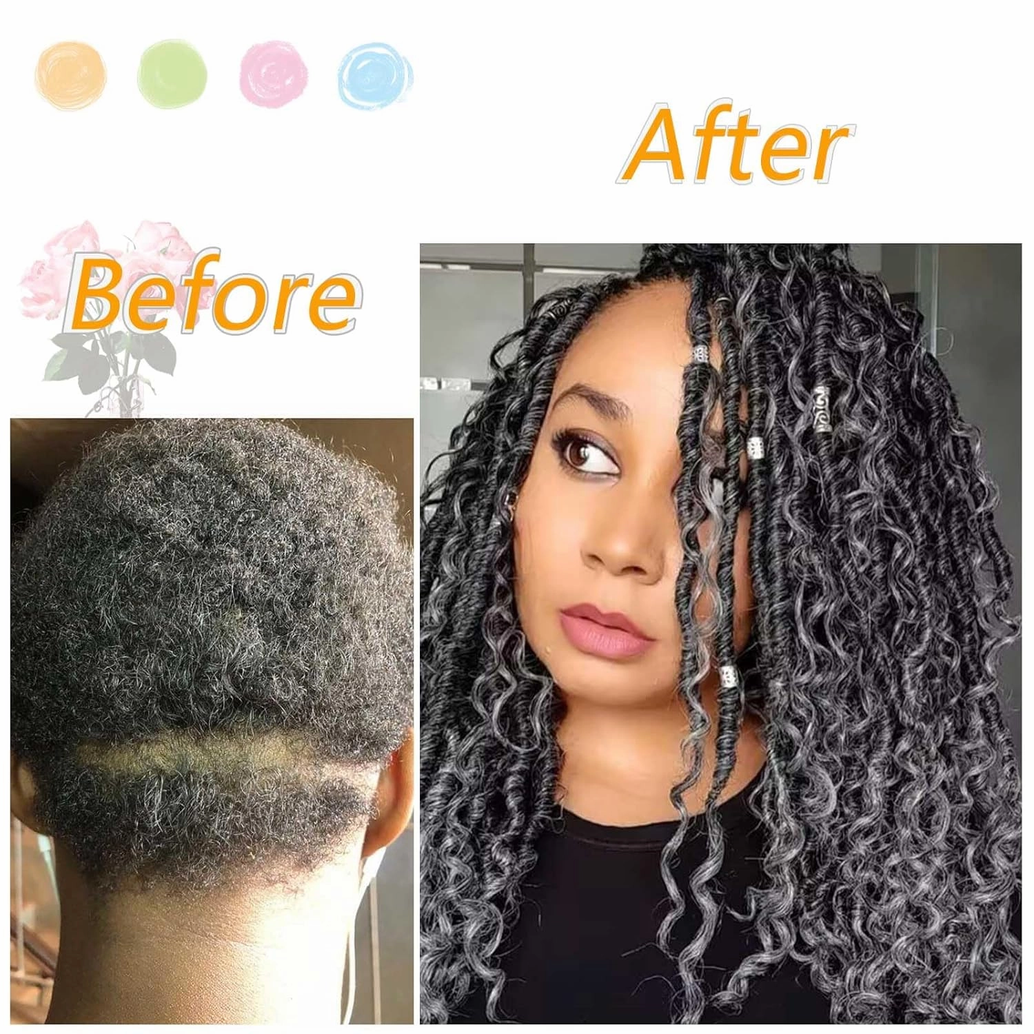 Col Bling 8 Packs Goddess Locs Crochet Hair 14 Inch Faux Locs Crochet Hair for Women Kids River Locs Crochet Hair with Curly Ends Synthetic (#TGrey)