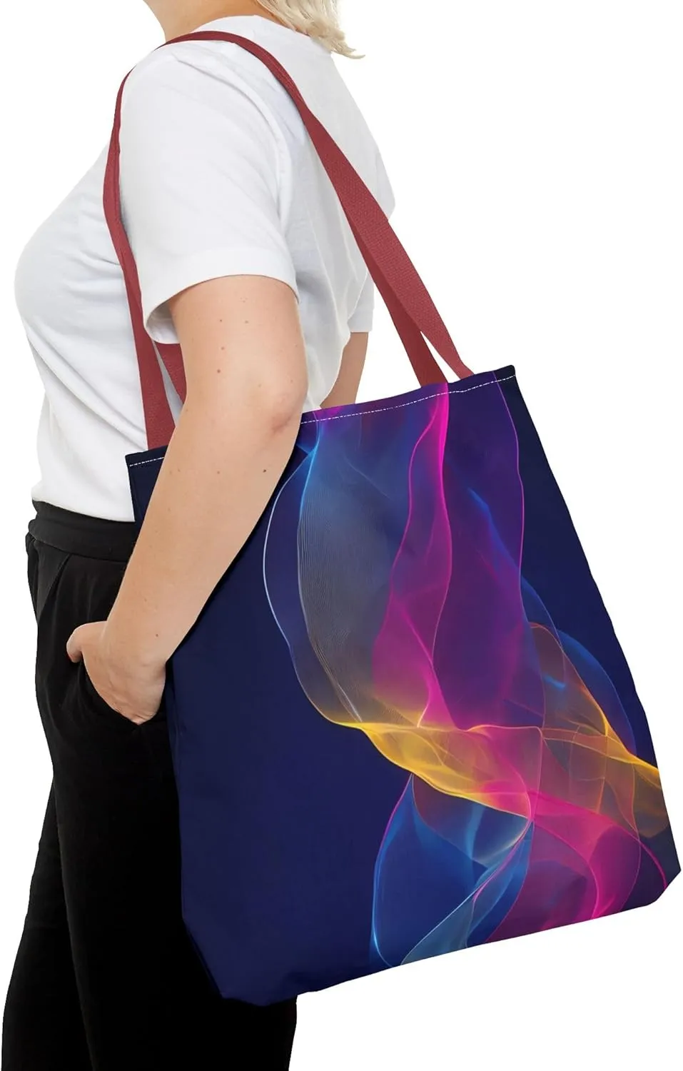 Colorful Abstract Tote Bag, Stylish Shopping Bag, Reusable Groceries Bag, Beach Day Tote, Art-Inspired Handbag
