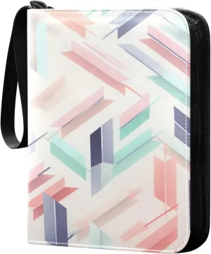 Colorful Line Card Binder Trading Card Binder with 50 Removable Sleeves, 400 Card Collection Binder Multicolor Card Albums with Zipper