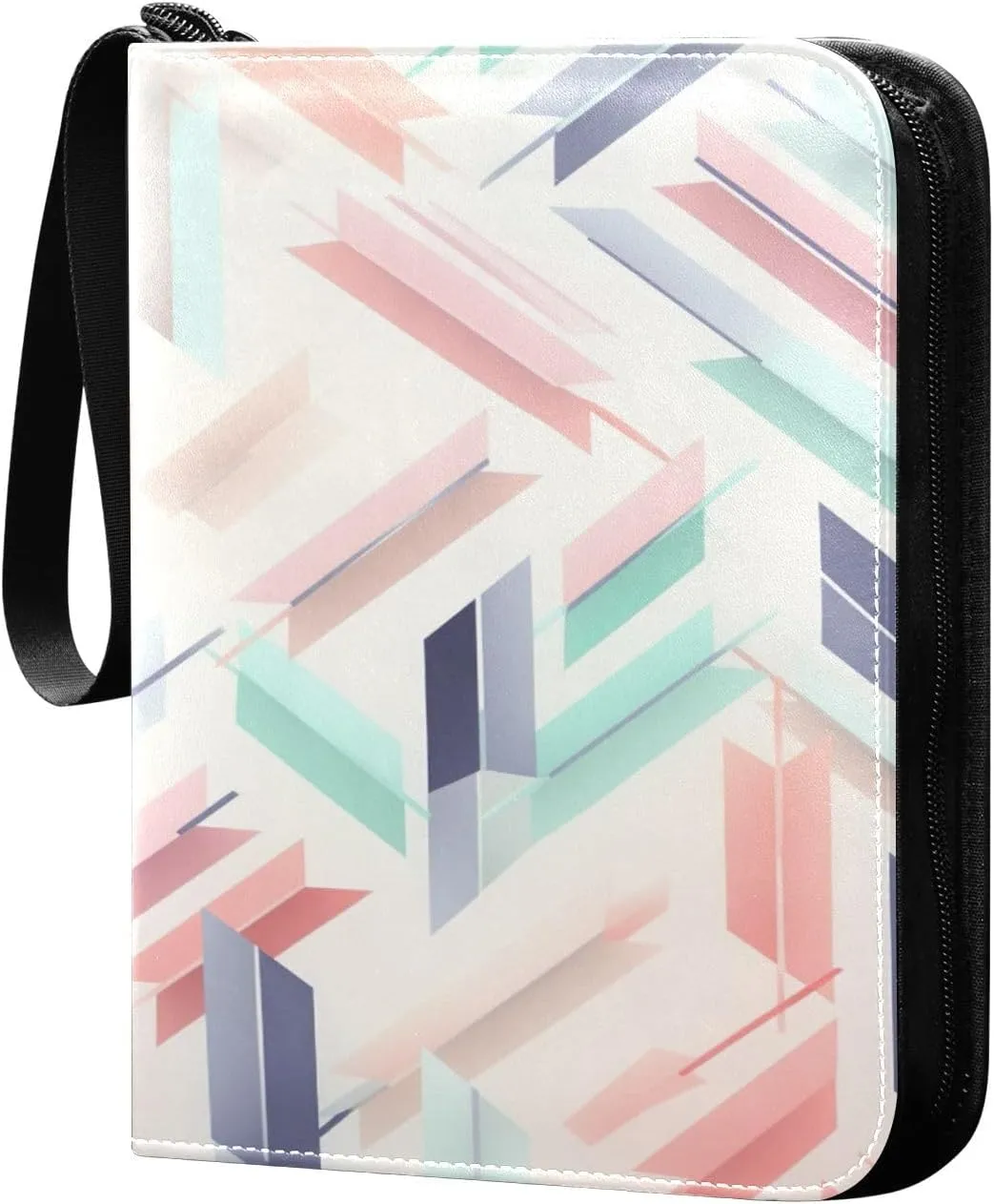 Colorful Line Card Binder Trading Card Binder with 50 Removable Sleeves, 400 Card Collection Binder Multicolor Card Albums with Zipper