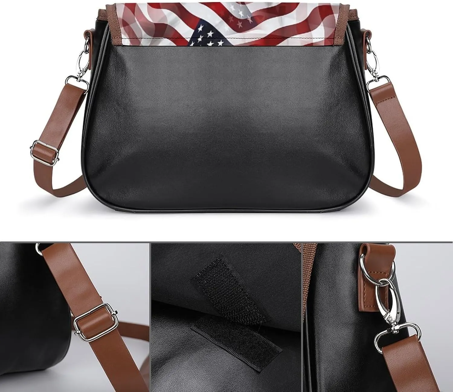 Colorful Moroccan Tile Leather Shoulder Bag with Detachable Shoulder Strap Versatile for Daily Use