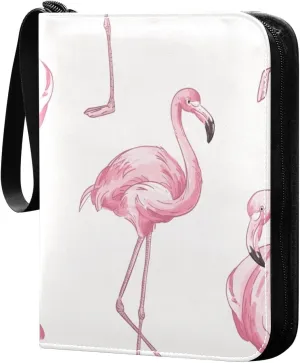 Colorful-pink-flamingos Trading Card Protectors Holder Collectible Album for Sports Card Collection Storage 400 pockets Game Card Binder, JDJSDJJJ823158