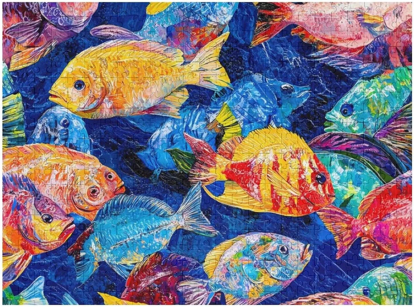 Colorful Tropical Fish Funy Jigsaw Puzzles Wooden Intellectual Puzzles Adults Brain-Teasing Game for Idea Gift