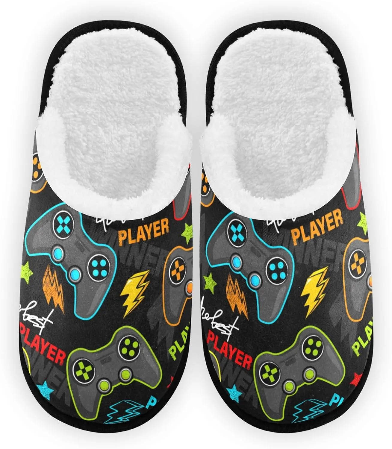 Colorful Video Game Slippers Soft Non-Slip Indoor Women Men House Slippers Home Shoes