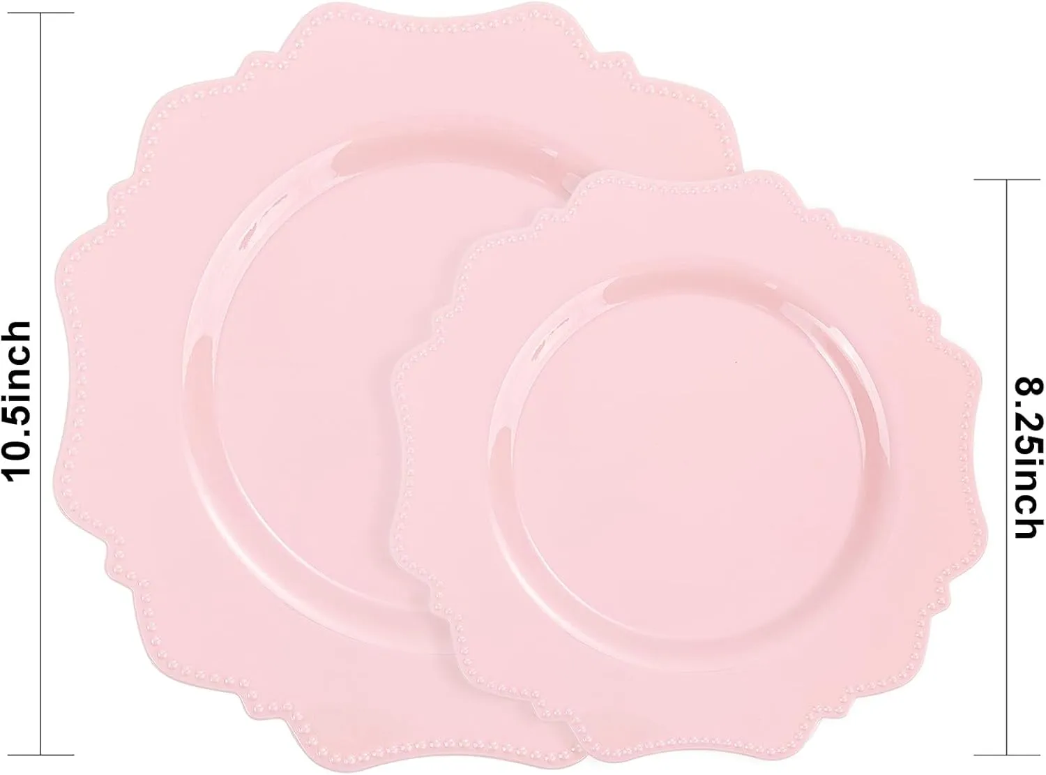 COLOSUS Disposable Pink Party Plastic Plates Set, 60 Pack (30 Guest) Dinner & Salad/Dessert Plate for Spring Wedding Birthday Party Dinner,Easter Day party plates