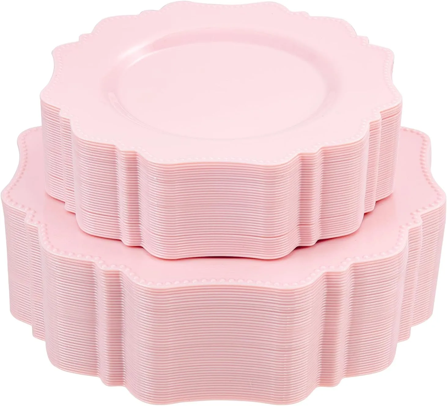 COLOSUS Disposable Pink Party Plastic Plates Set, 60 Pack (30 Guest) Dinner & Salad/Dessert Plate for Spring Wedding Birthday Party Dinner,Easter Day party plates