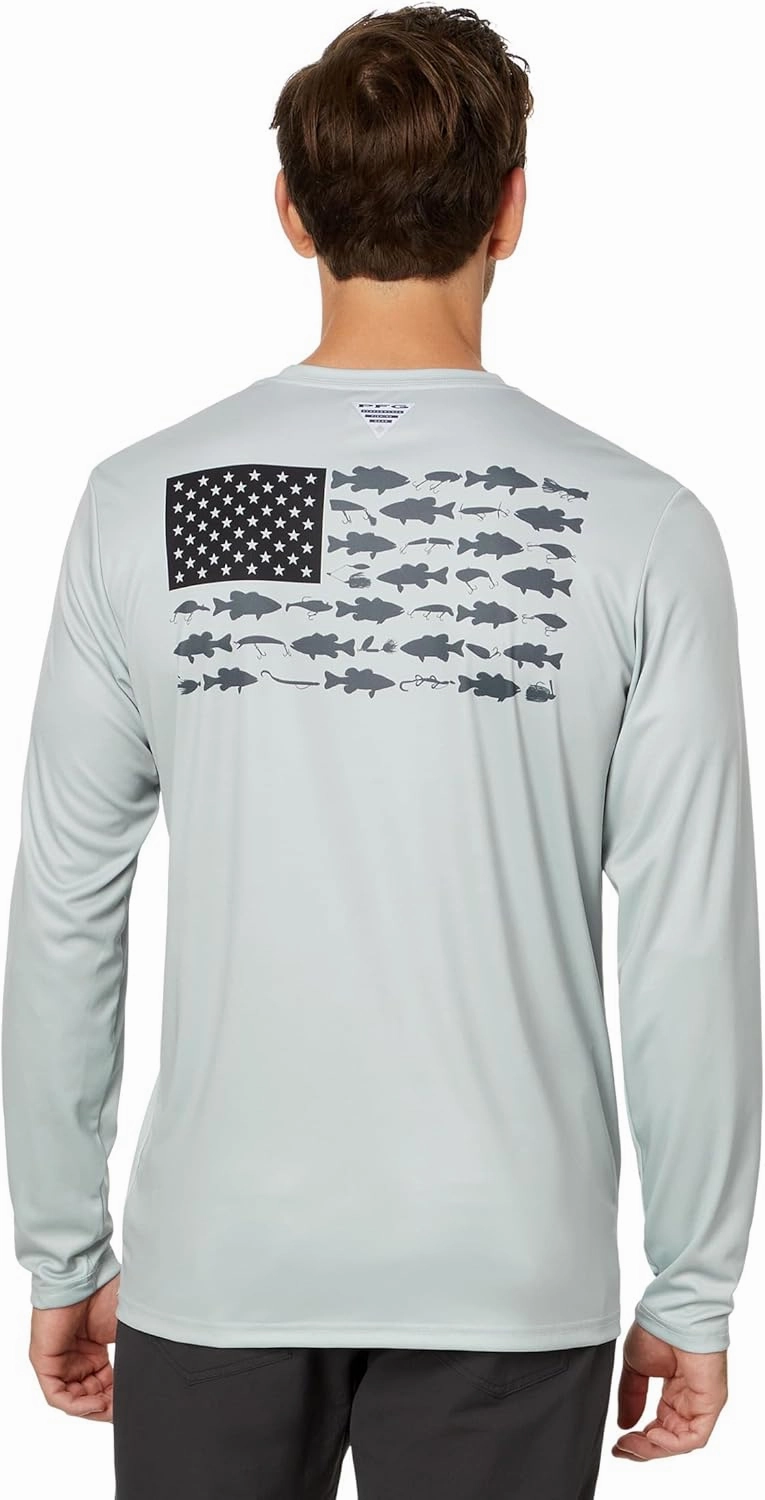 Columbia Men's PFG Terminal Tackle Fish Flag Long Sleeve Fishing Shirt