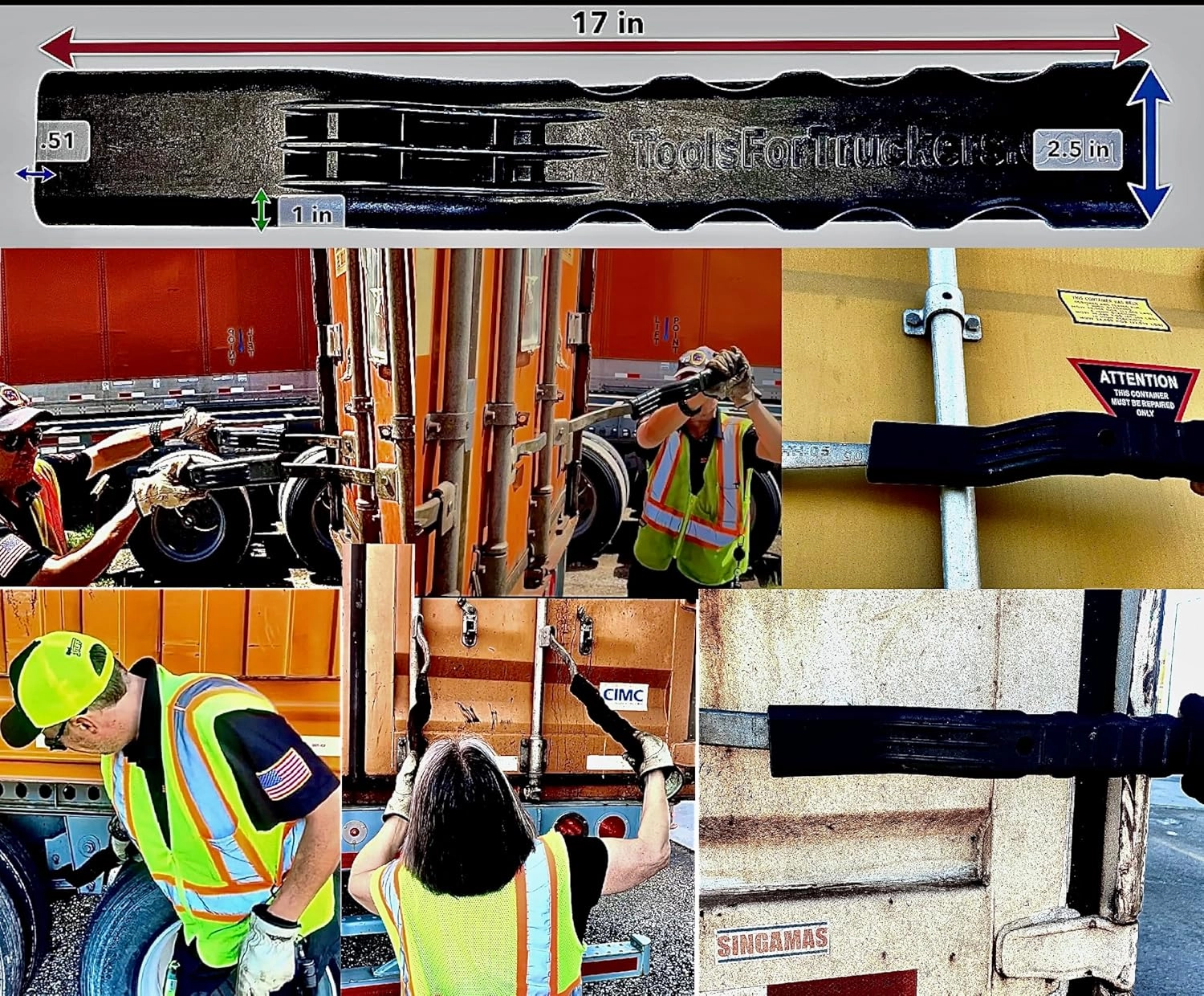 Commercial Trailer Shipping Container Door Handle Leverage Tool Enhanced Persuader Bar