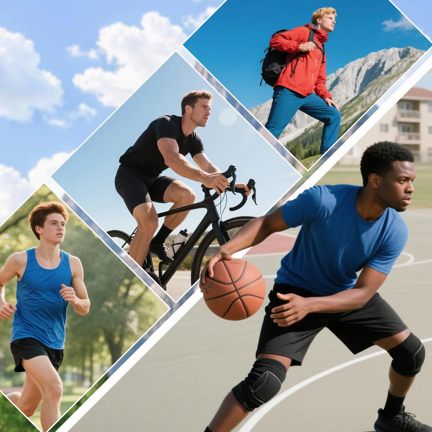 Compression Crew Socks for Men - Moisture-Wicking Anti-Blister Cushioned Athletic Running Hiking Basketball Socks
