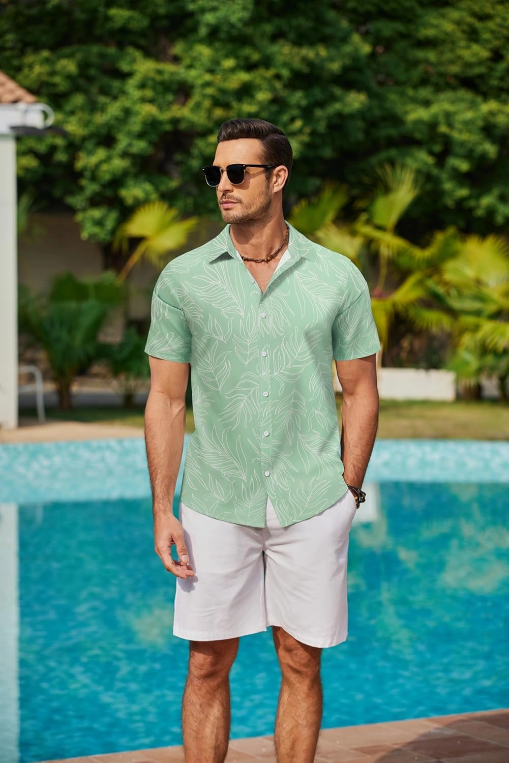 COOFANDY Mens Hawaiian Shirts Short Sleeve Button Down Aloha Shirt Casual Beach Clothes