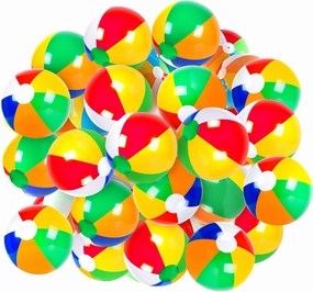 Coopay 12/24/36 Pack 16" Large Inflatable Colorful Beach Balls Classic Rainbow Swimming Pool Ball Birthday Beach Party Decoration Summer Water Games Gifts 16 to 12 Inches from Deflated to Inflated