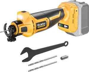 Cordless Drywall Cutting Tool for DeWALT Battery: Ecarke Up to 30000 RPM Brushless Router 20v Saw with 3 Speed Adjustable,Drywall Rotary Tool for Sheetrock,Wood,Plywood(Tool Only)