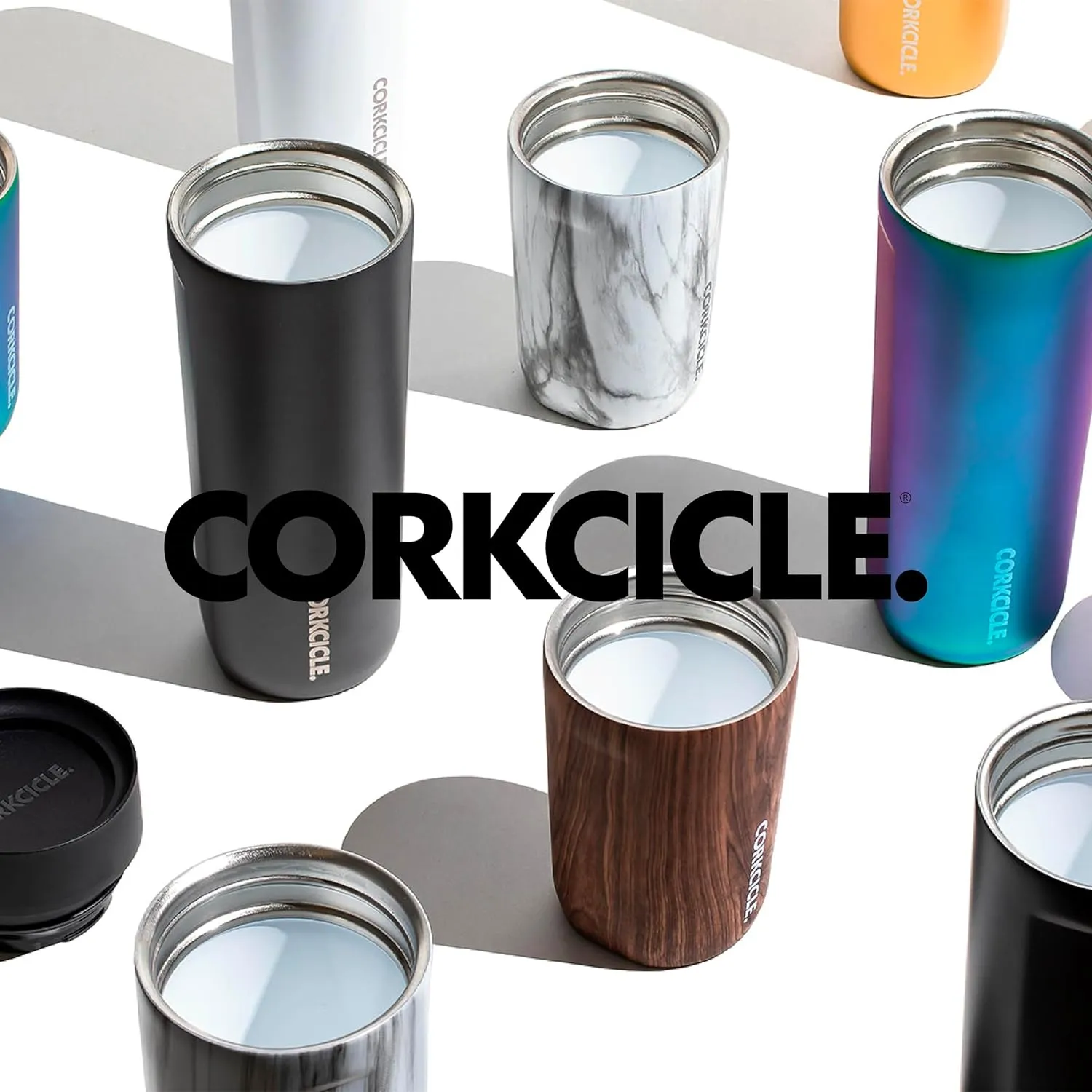 Corkcicle Commuter Cup Travel Mug with 360° Sip Lid, Walnut Wood, 17 oz – Insulated Coffee Mug with Lid Keeps Beverages Cold 18 Hours, Hot 5 Hours – Cupholder Friendly & Spill-Proof Slim Tumbler