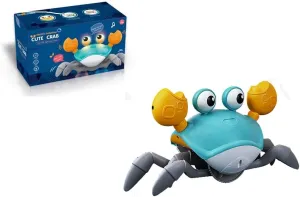 Crawling Crab Baby Toy, Infant Tummy Time Baby Toy with Music, Lights and Obstacle Avoidance for Learning, Crawling, Walking and Motor Skills Development.