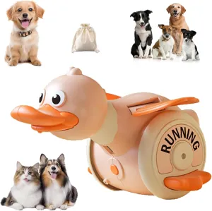 Crawling Duck Dog Toys, 2025 New 360 Rotating Auto-Crawling Action Crawling Duck Musical Toy, Interactive Dancing Ducks Toy with Music Sounds & Lights, Perfect for Puppies/Small/Medium Dogs (Pink)