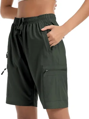 CT-Tebrun Women's Lightweight Hiking Cargo Shorts Quick Dry Breathable Summer Shorts Women Travel Athletic Golf with Pockets