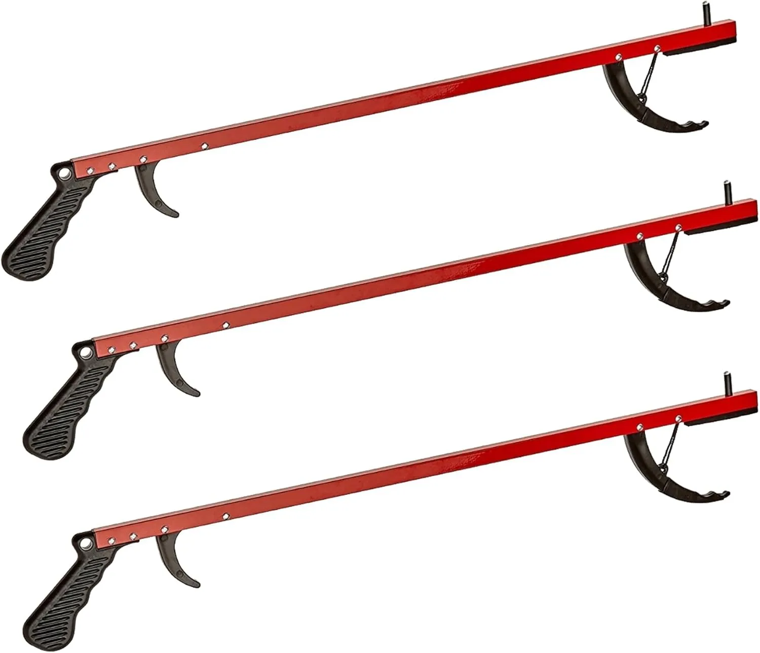 Cubii Health Reacher, Red, 26 Inch, Reacher Tool, Lightweight Trash Picker Grabber & Garden Nabber, Handy Aluminum Picker Up Tool & Reaching Claw, Portable Reaching Assist & Dressing Tool, 3/PK