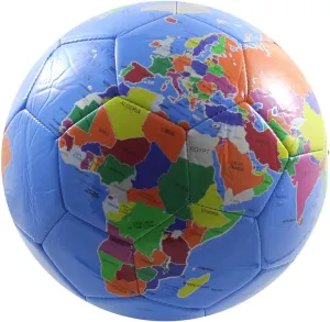 Curious Minds Busy Bags DEFLATED - Earth Globe Soccer Ball - 8" Sports Ball - Outdoor Athletic Play Toy (DEFLATED)