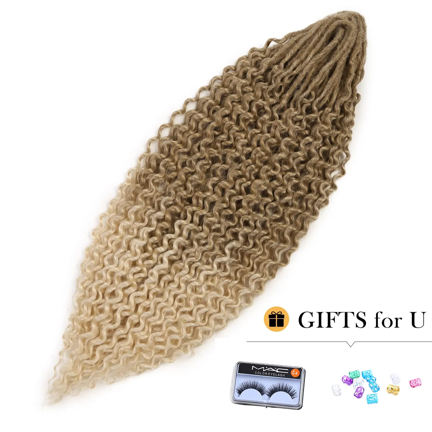 Curly DE Dreadlock Extensions Synthetic Wavy Double Ended Dreads with Curly Ends 20 Strands Handmade Crochet Dreads Soft Dreadlock Extensions for Women 24 inches
