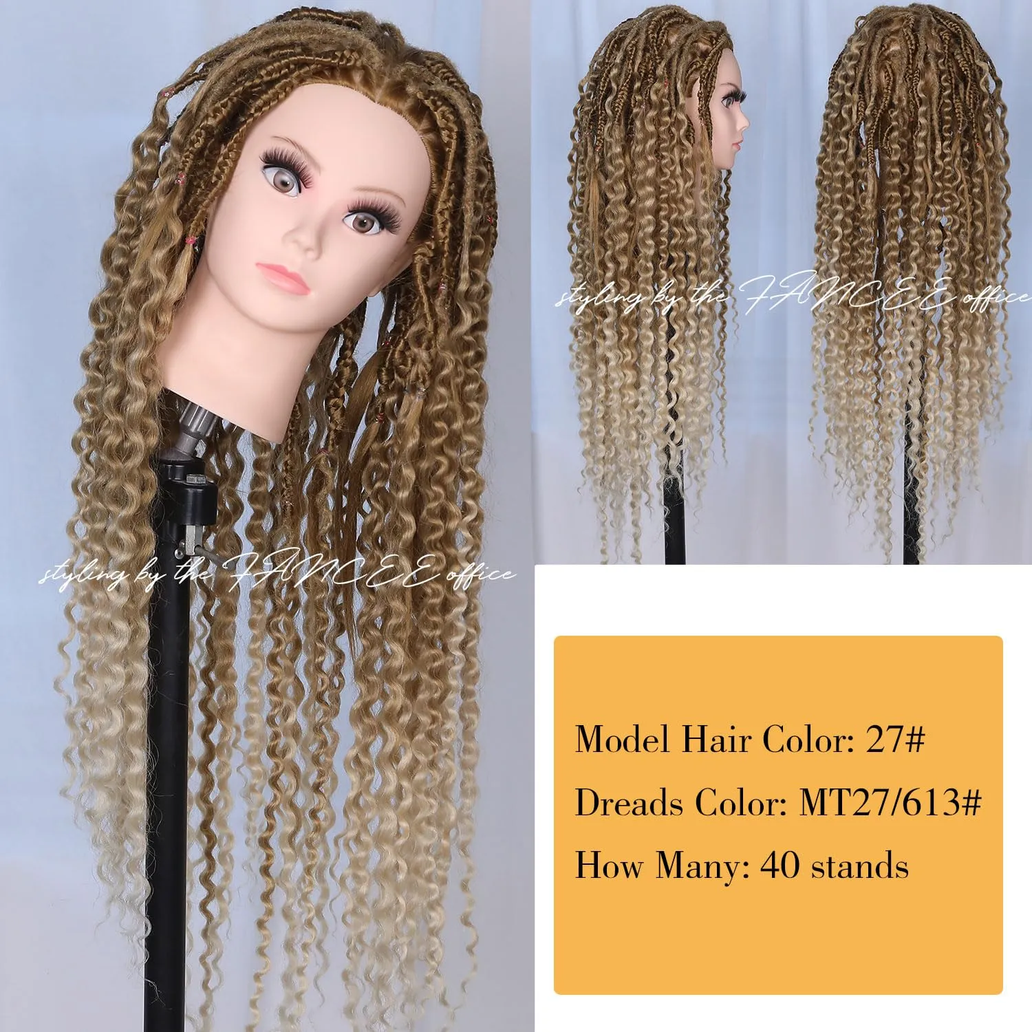 Curly DE Dreadlock Extensions Synthetic Wavy Double Ended Dreads with Curly Ends 20 Strands Handmade Crochet Dreads Soft Dreadlock Extensions for Women 24 inches