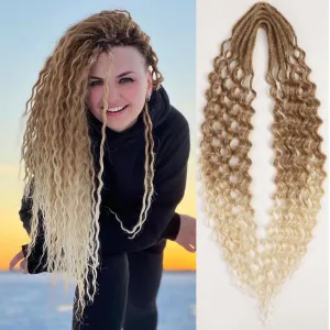 Curly DE Dreadlock Extensions Synthetic Wavy Double Ended Dreads with Curly Ends 20 Strands Handmade Crochet Dreads Soft Dreadlock Extensions for Women 24 inches