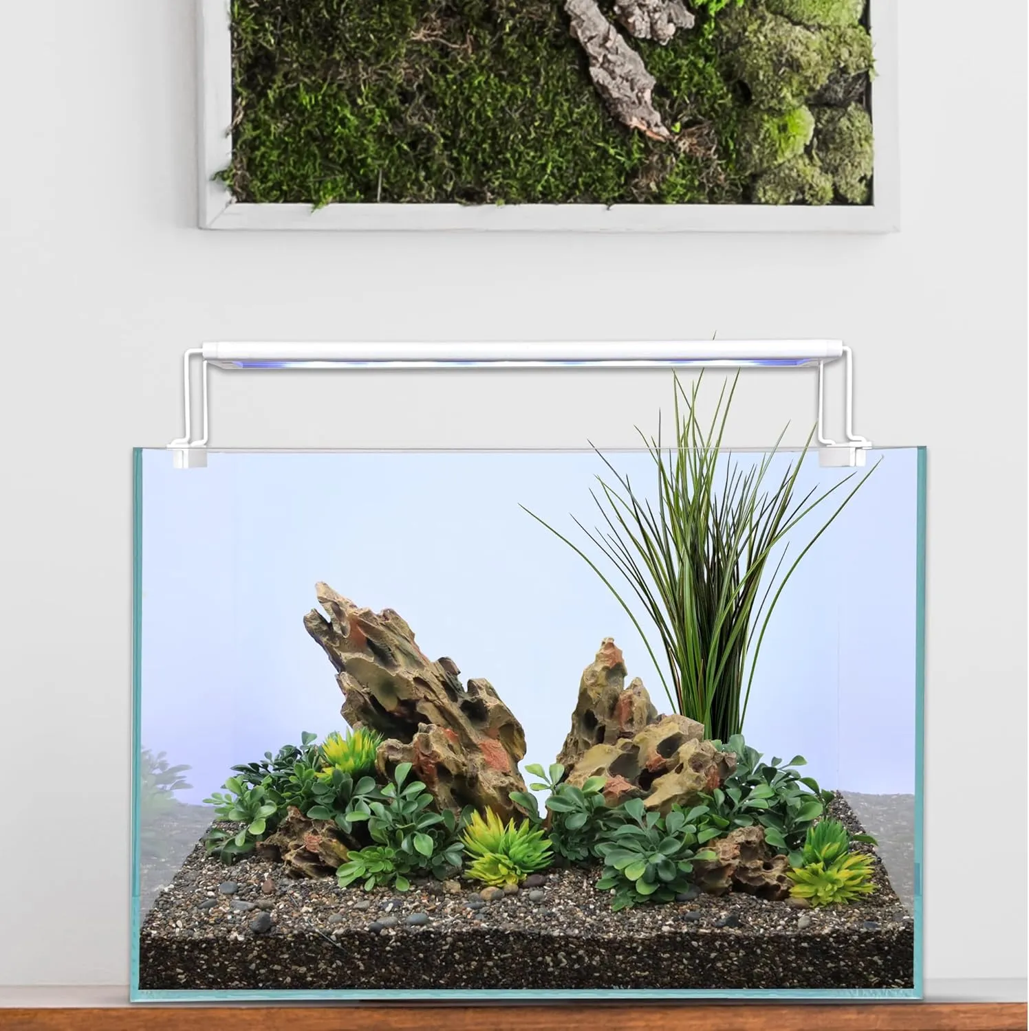 CURRENT USA 18-24" Inch White Full Spectrum Freshwater LED Aquarium Plant Light 10 15 20 25 Gallon | Satellite Plus RGB  for Aquariums | Wireless 24 Hour Timer Remote Fish Tank Planted Lighting (4320)