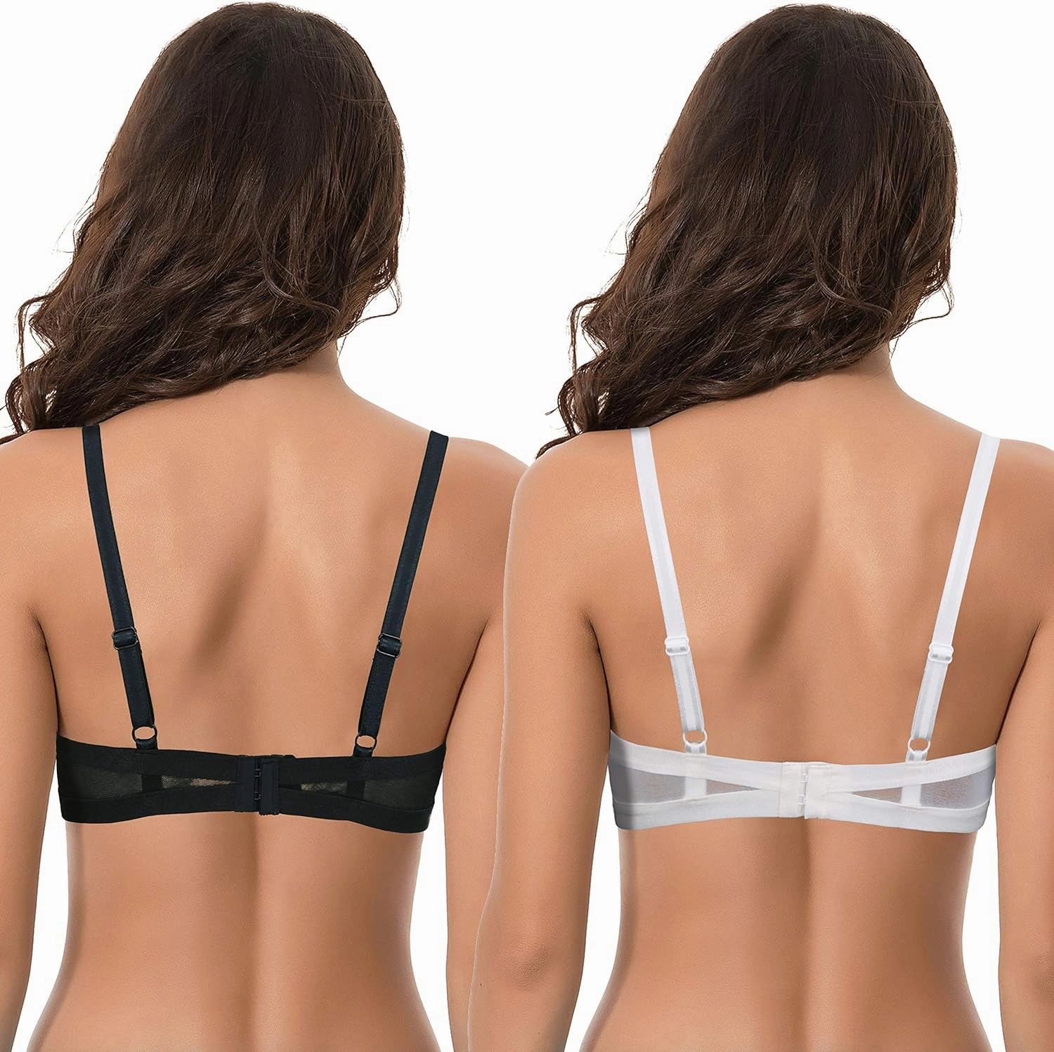 Curve Muse Women's Plus Size Push Up Add 1 Cup Underwire Perfect Shape Lace Bra